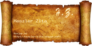 Heszler Zita névjegykártya